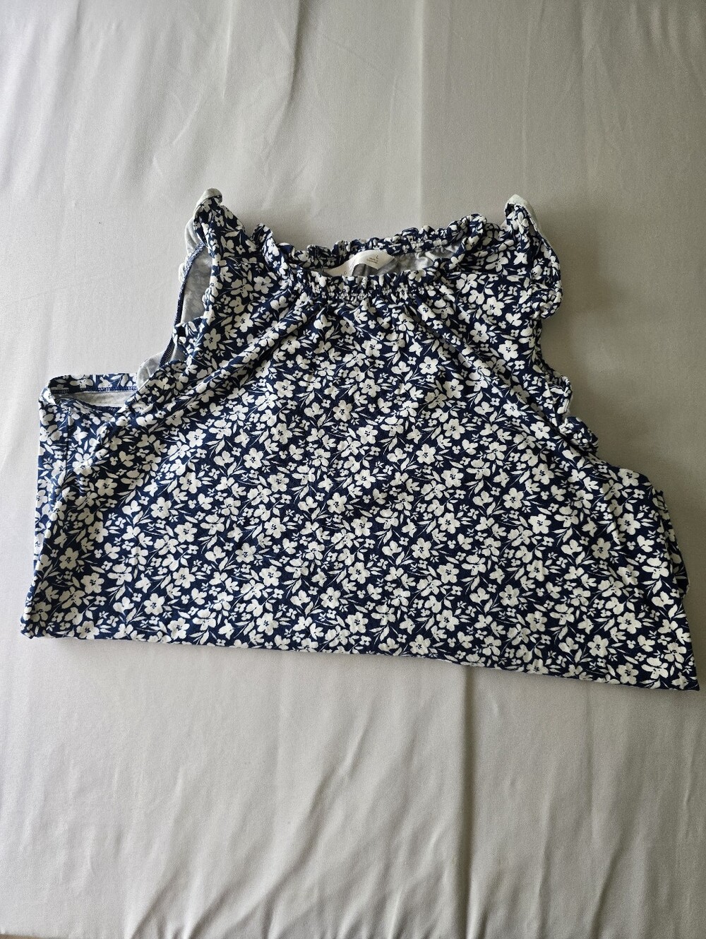 Lauren Conrad Blue And White Floral Tank Size Large